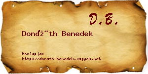 Donáth Benedek névjegykártya