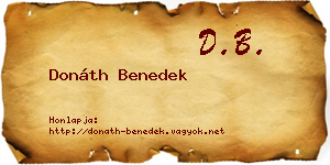 Donáth Benedek névjegykártya
