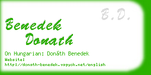 benedek donath business card